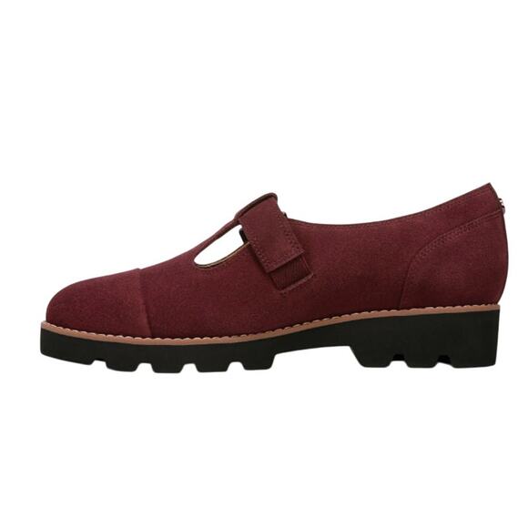 Vionic Womens Carmen Mary Jane Shoes US 6 Wide EU 36 Red Wine Suede NWOB - Picture 2 of 12